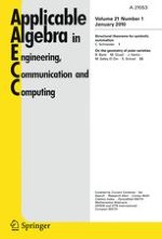 Applicable Algebra in Engineering, Communication and Computing 1/2010