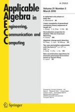 Applicable Algebra in Engineering, Communication and Computing 2/2010