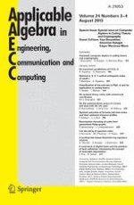 Applicable Algebra in Engineering, Communication and Computing 3-4/2013