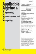 Applicable Algebra in Engineering, Communication and Computing 5/2013