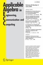 Applicable Algebra in Engineering, Communication and Computing 3/2014