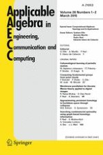 Applicable Algebra in Engineering, Communication and Computing 1-2/2015