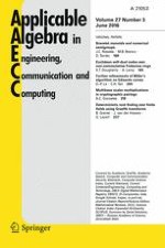Applicable Algebra in Engineering, Communication and Computing 3/2016