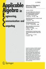 Applicable Algebra in Engineering, Communication and Computing 5/2016