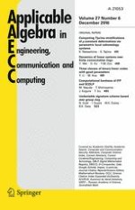 Applicable Algebra in Engineering, Communication and Computing 6/2016