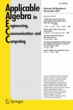 Applicable Algebra in Engineering, Communication and Computing 6/2017