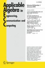 Applicable Algebra in Engineering, Communication and Computing 1/2018