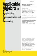 Applicable Algebra in Engineering, Communication and Computing 6/2019