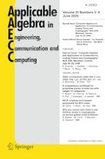 Applicable Algebra in Engineering, Communication and Computing 3-4/2020