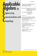 Applicable Algebra in Engineering, Communication and Computing 5-6/2020