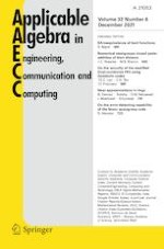 Applicable Algebra in Engineering, Communication and Computing 6/2021