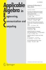 Applicable Algebra in Engineering, Communication and Computing 3/2023