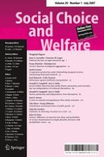 Social Choice and Welfare 1/2007