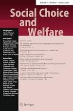 Social Choice and Welfare 1/2020