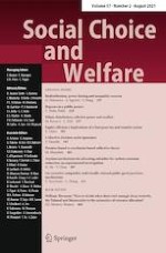 Social Choice and Welfare 2/2021