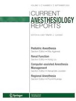 Current Anesthesiology Reports 3/2023