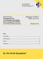 Rundbrief des Fachausschusses Management der Anwendungsentwicklung und -wartung (WI-MAW) 1/2013