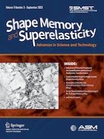 Shape Memory and Superelasticity 3/2023