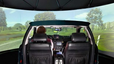 Fahrsimulator des Würzburger Instituts für Verkehrswissenschaften