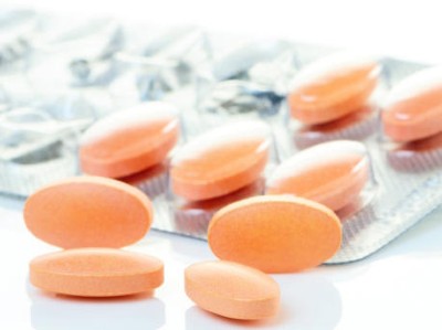 Orangefarbene Tabletten