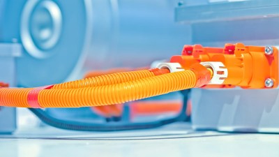 Kunststoffschlauch der Akkupacks im Elektroauto