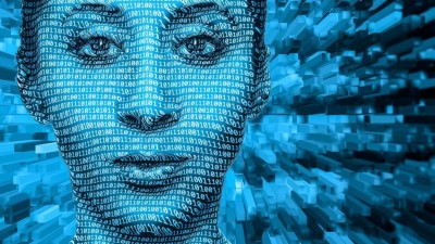 KI-Gesicht mit Zahlencodes