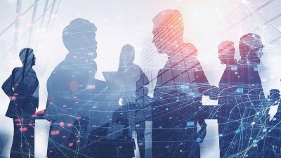 Business People smart vernetzt