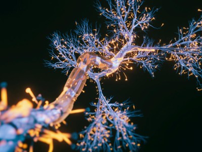 Nervenzelle mit myelinisiertem Axon