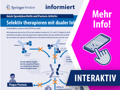 Infografik Axiale Spondyloarthritis und Psoriasis-Arthritis