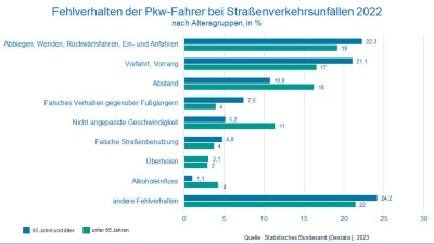 Fehlverhalten der Pkw-Fahrer bei Straßenverkehrsunfällen 2022