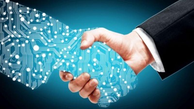 Shakehands zwischen digitaler und echter Hand