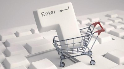 Einkaufswagen gefüllt mit Enter-Taste