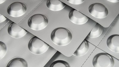 Photograph of tablets in a silver blister pack