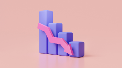 Chart with downward trend