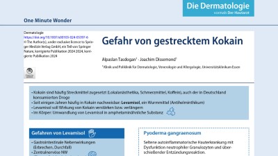 One Minute Wonder: Pyoderma gangraenosum durch gestrecktes Kokain