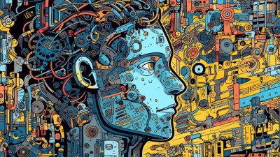 Gezeichnete Illustration eines humanioden Roboterkopfs