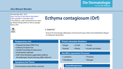 One Minute Wonder: Eсthyma contagiosum (Orf)