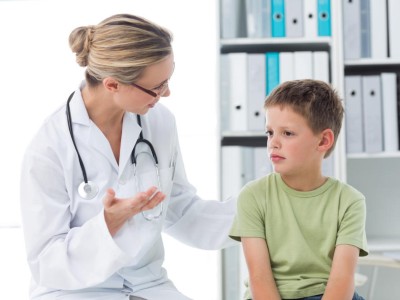 Boy with a doctor at a medical appointment