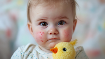 Kind mit gelbem Kuschelvogel