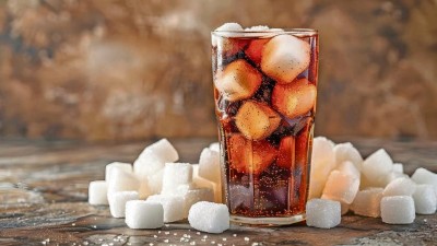 Softdrink und Würfelzucker