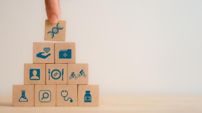 Personalized genomics, healthcare and wellness concept image