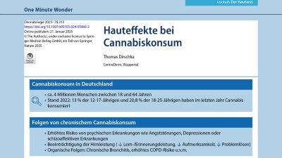 One Minute Wonder: Hauteffekte bei Cannabiskonsum