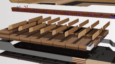 Batteriegehäuse in Holz-Stahl-Hybridbauweise