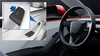 Tesla Model 3, interior door opener