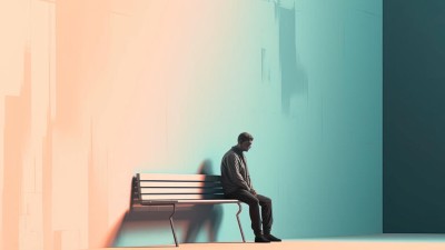 Mann auf Bank sitzend