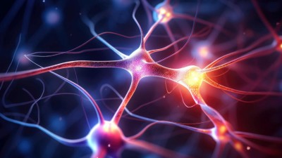 Glowing neuron network in brain