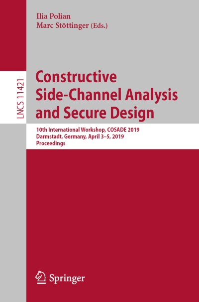 Link to Book Constructive Side-Channel Analysis and Secure Design