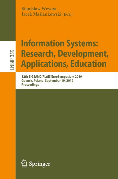 Link to Book Information Systems: Research, Development, Applications, Education