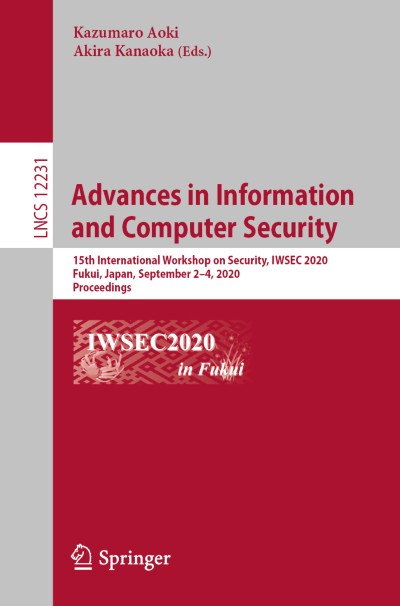 Link to Book Advances in Information and Computer Security