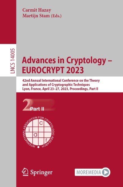 Link to Book Advances in Cryptology – EUROCRYPT 2023